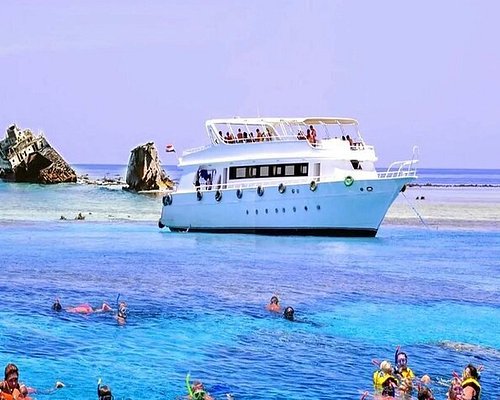 Tourists snorkeling in the turquoise waters of Hurghada, enjoying the vibrant marine life